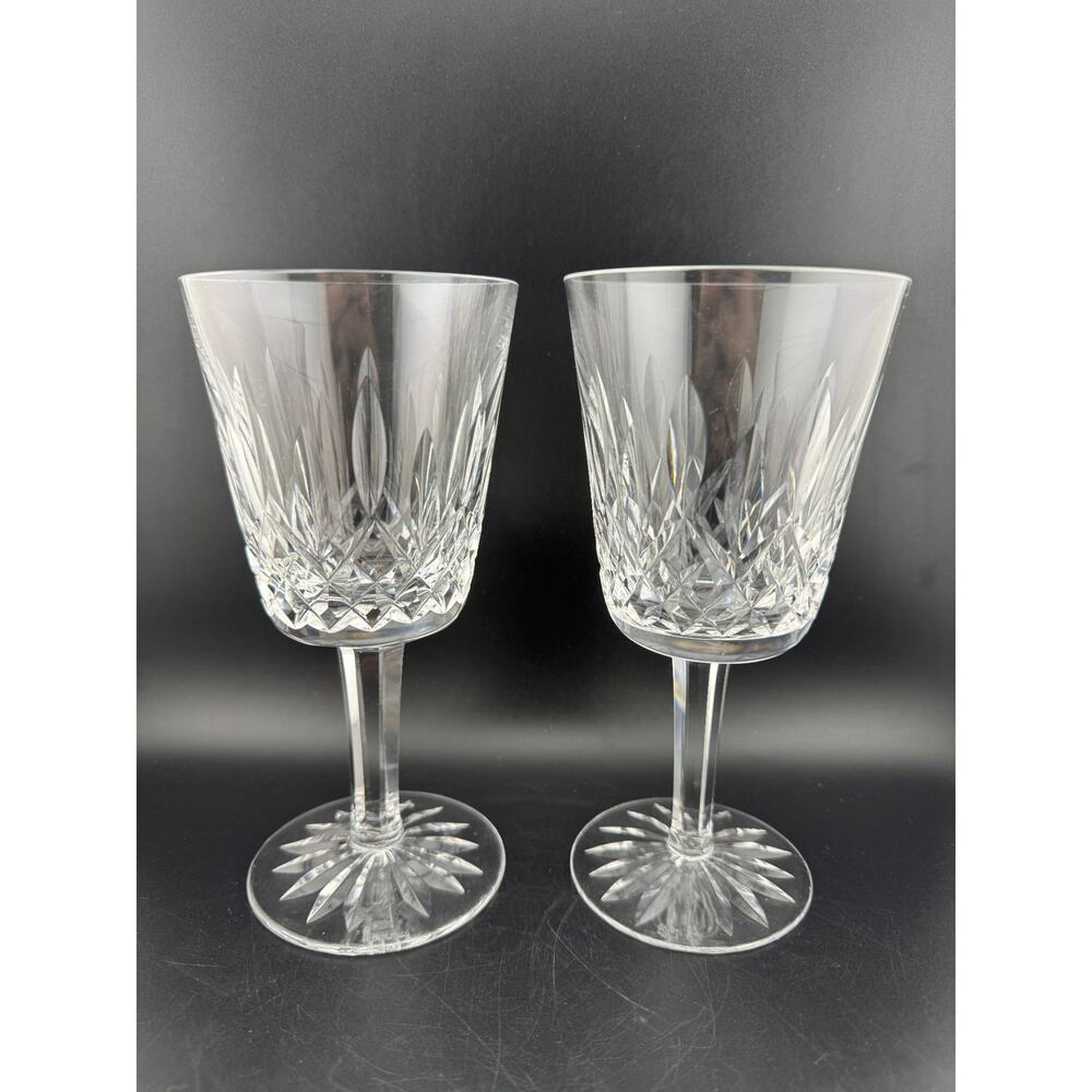 Signed Waterford Crystal Lismore water goblets